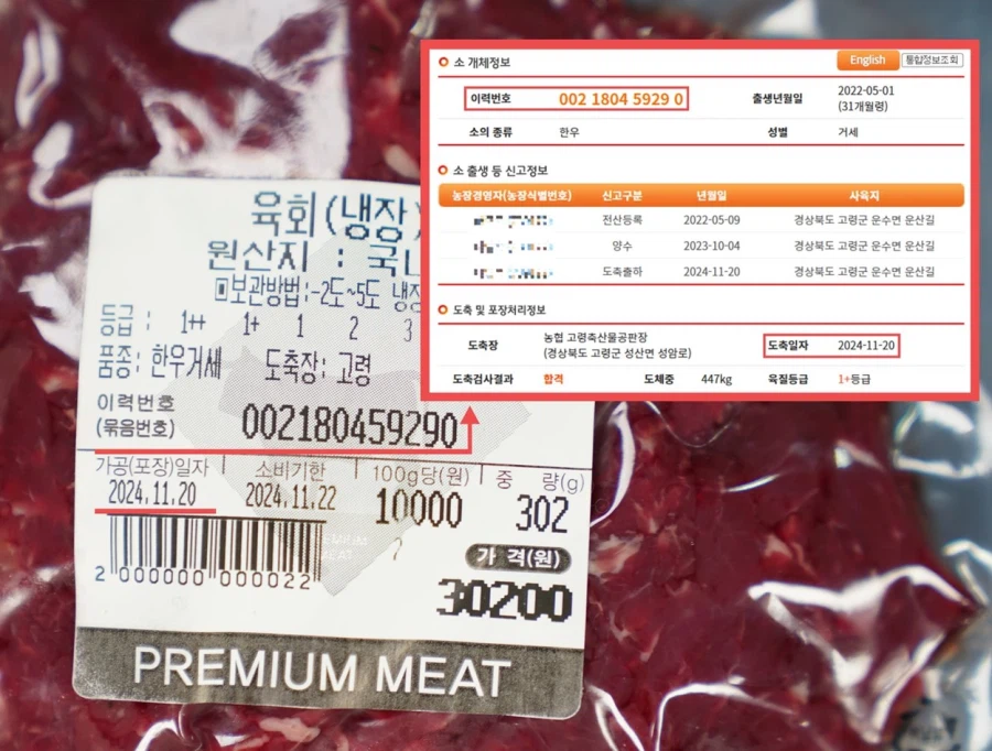 만약 고기에 유통기한 대신