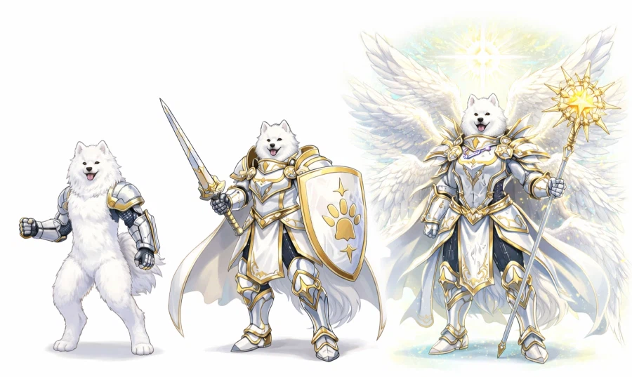 지피티가 그린 흰둥이 진화 그림_2.webp