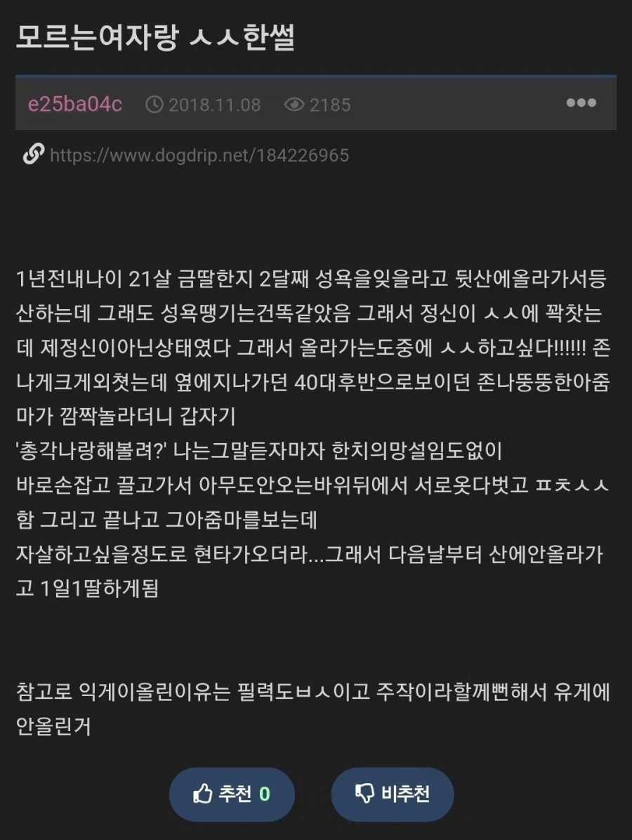 산에서 모르는 아줌마랑 ㅅㅅ한 개붕이.jpg_1.webp