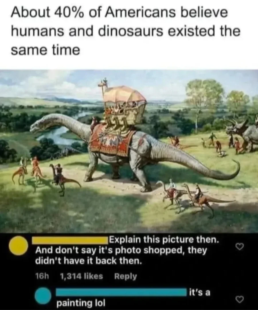 인류와 공룡이 같은 시대에 살았다고 생각한 사람_1.webp