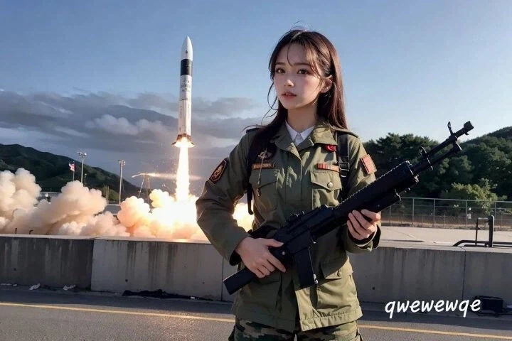 AI야 미사일에서 폼 잡는 북한 여자 그려줘_2.webp