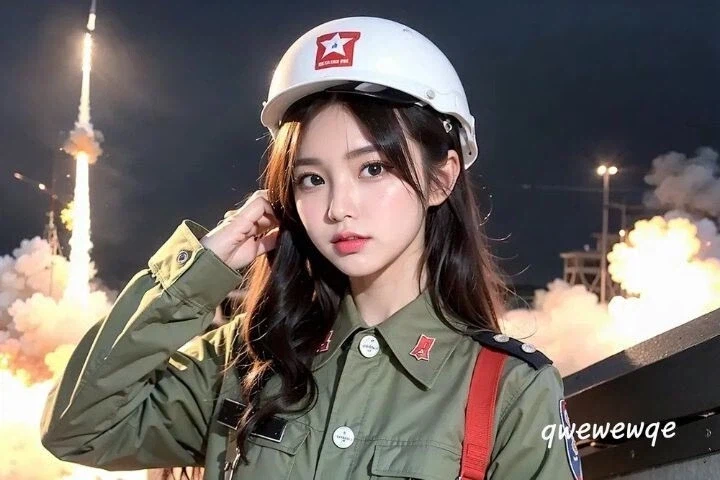 AI야 미사일에서 폼 잡는 북한 여자 그려줘_3.webp