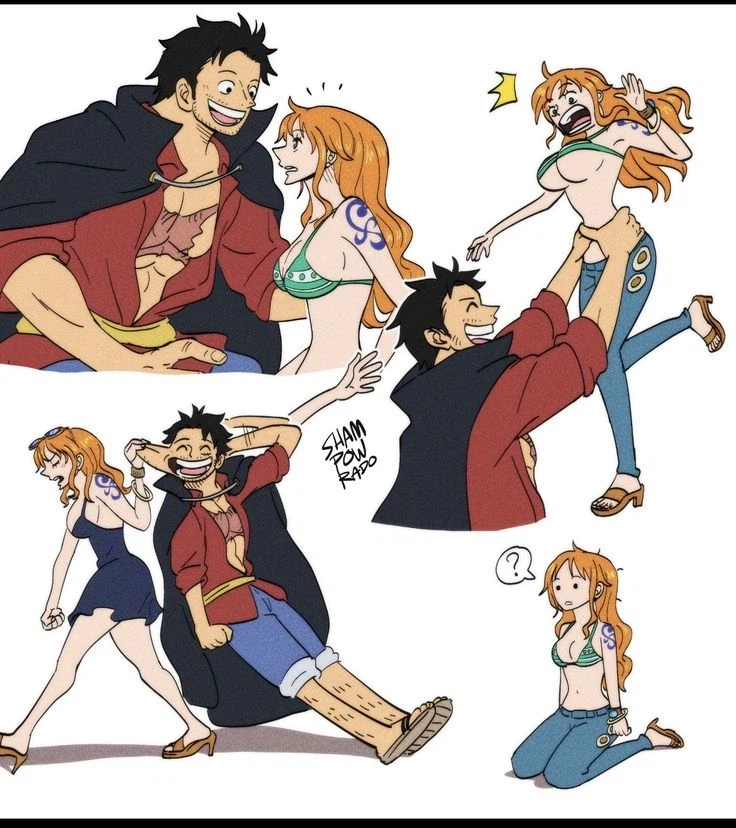 원피스 팬아트) 중년부부 몽키 D. 루피 & 나미_1.webp