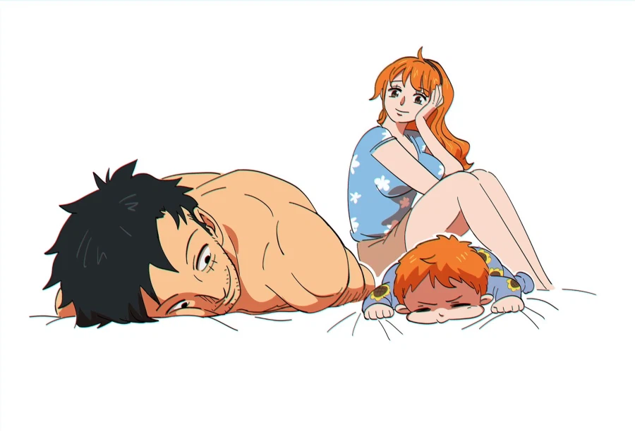 원피스 팬아트) 중년부부 몽키 D. 루피 & 나미_7.webp