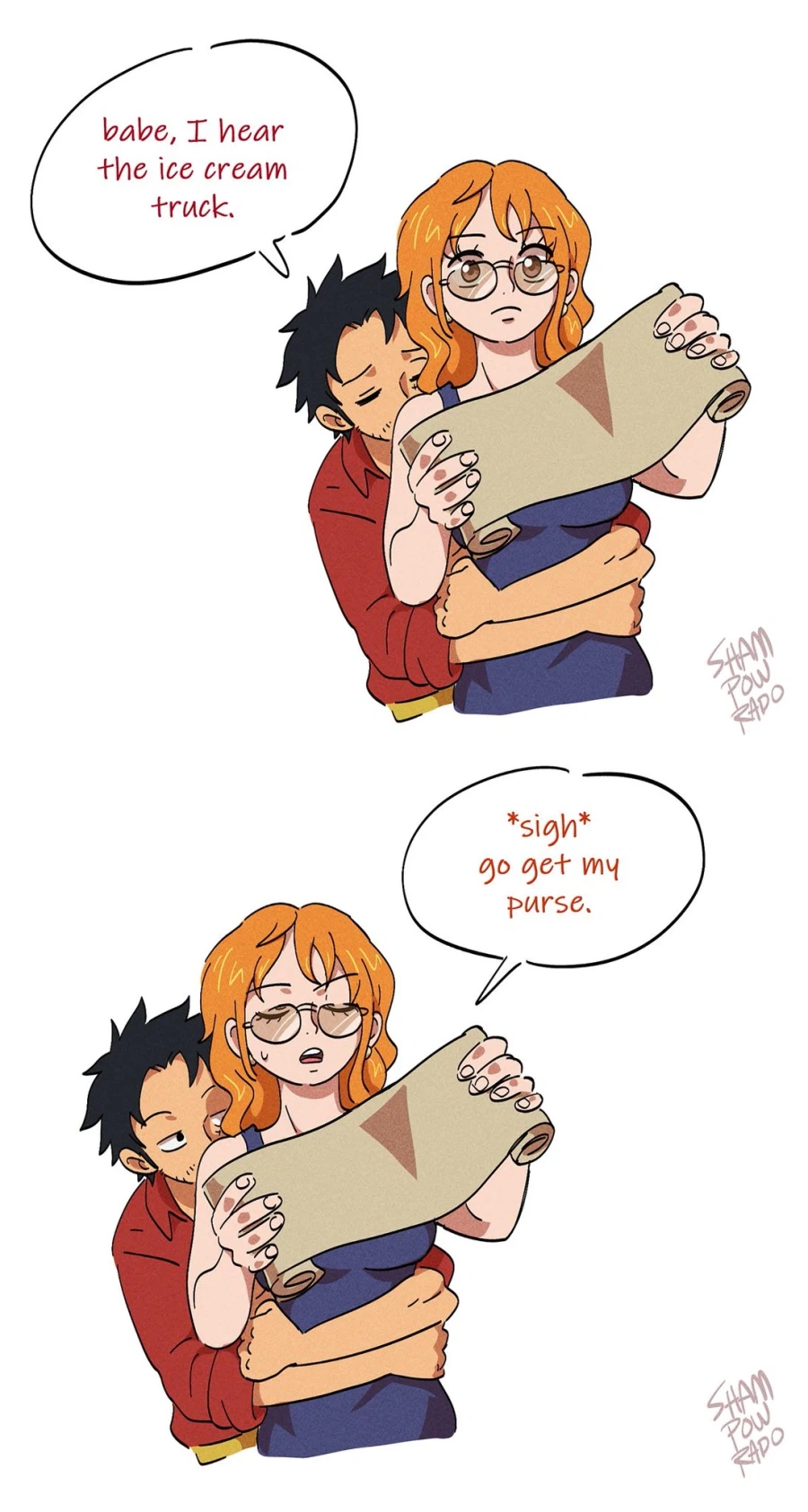 원피스 팬아트) 중년부부 몽키 D. 루피 & 나미_3.webp