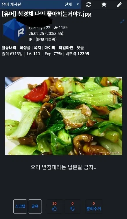 청경채는 기름 흡수하는 요리용 기저귀임_1.webp