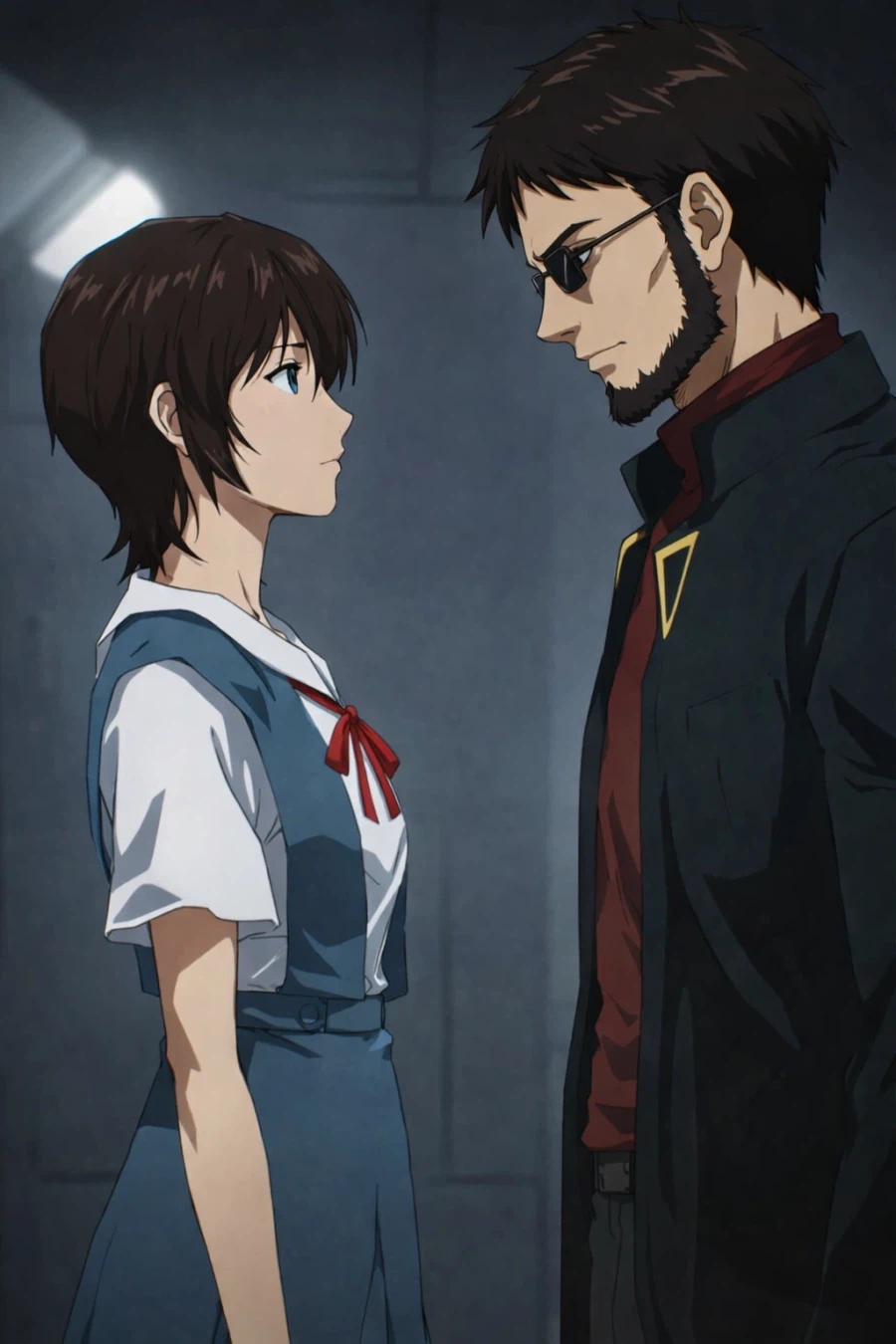 AI) 아내를 쏙 빼닮은 TS 이카리 신지와 마주친 에반게리온 겐도_1.webp