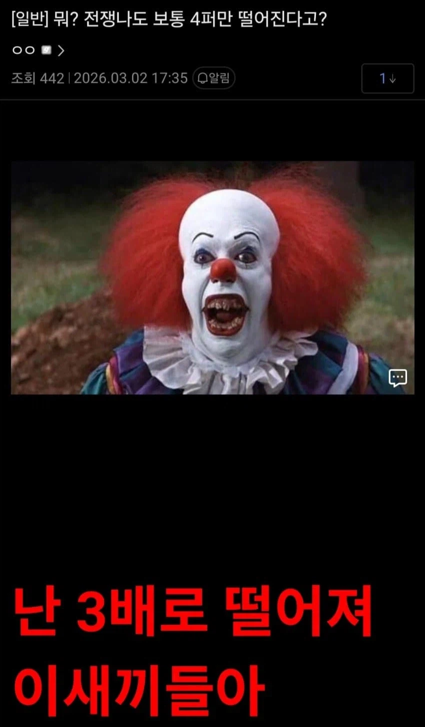 주식) 전쟁나면 보통 4프로 떨어짐_1.webp