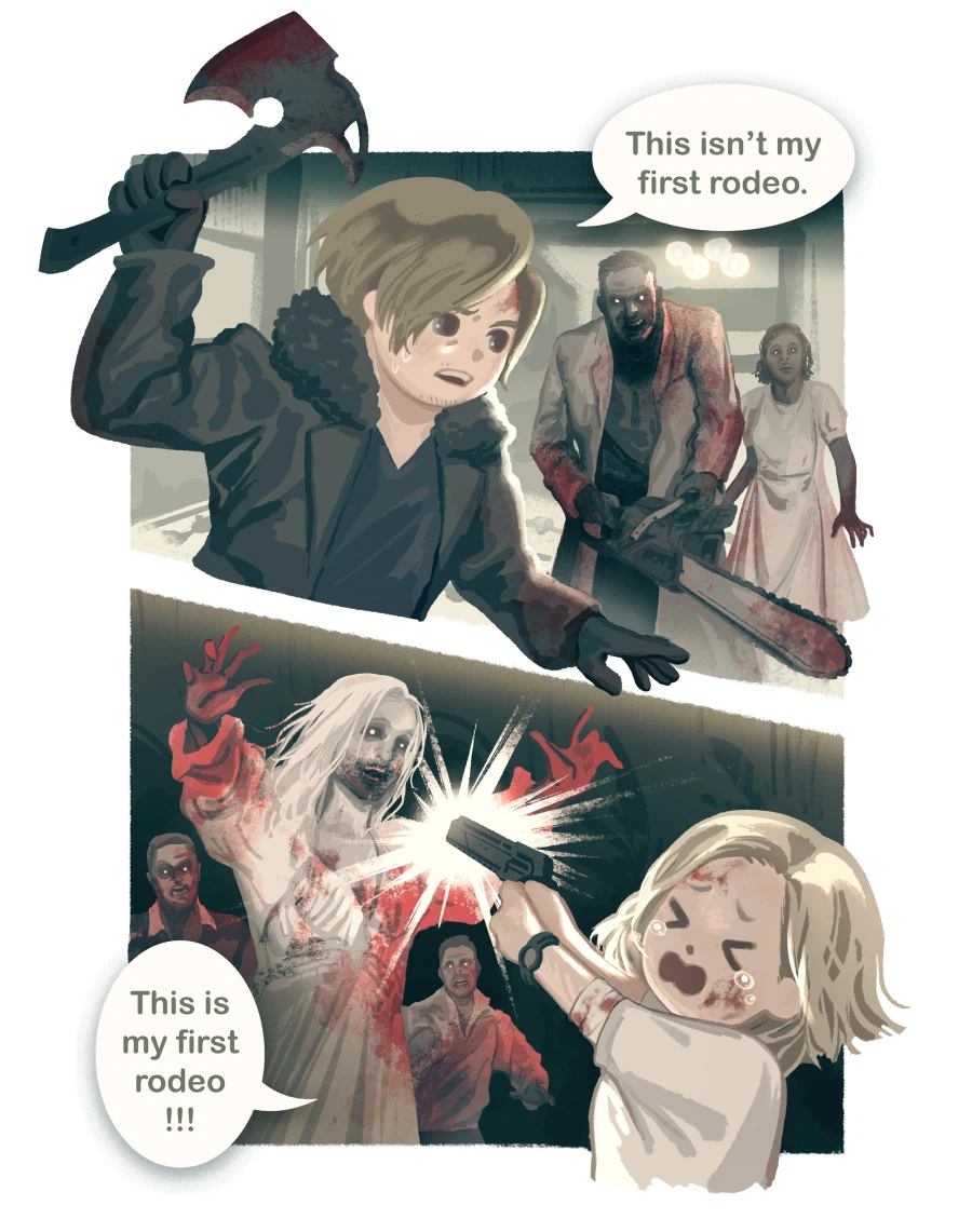 바이오하자드_레퀴엠) 한 눈에 보는 두 주인공들의 차이점_1.webp