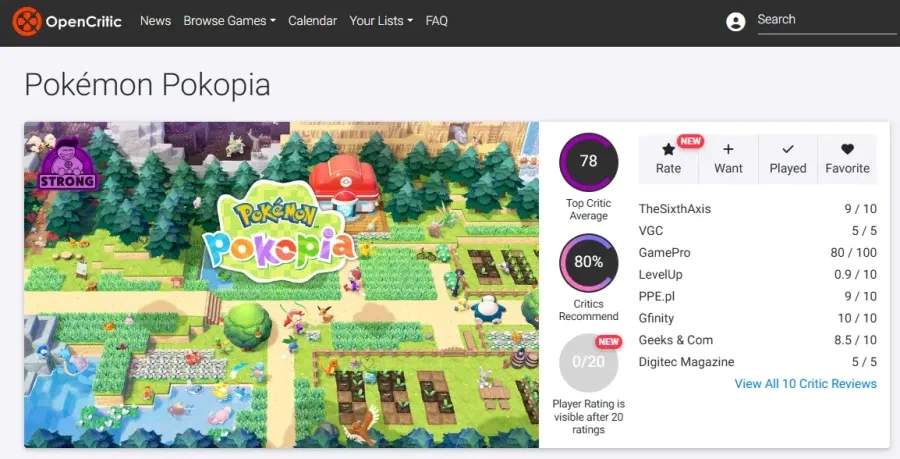 포켓몬 포코피아 오픈크리틱 점수 78점으로 급락한 이유_1.webp