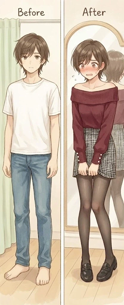 AI) 여장을 하면 자연스럽게 포즈도 여성스럽게 변하는 남자들_1.webp