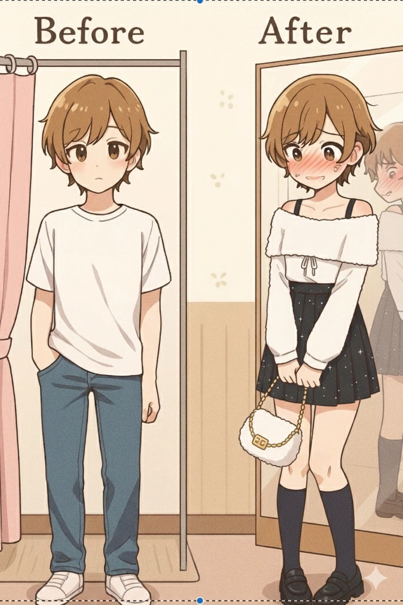 AI) 여장을 하면 자연스럽게 포즈도 여성스럽게 변하는 남자들_2.webp