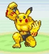 포켓몬. 개조당해서 키메라가 된 피카츄와 근육몬_1.webp