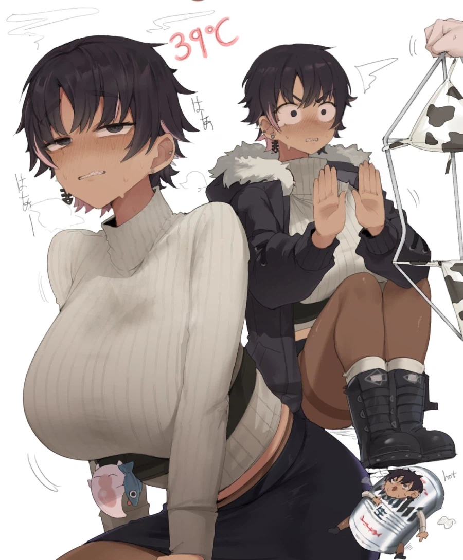 거유숏컷톰보이 좋아하는 작가도 참지 못하는_1.webp