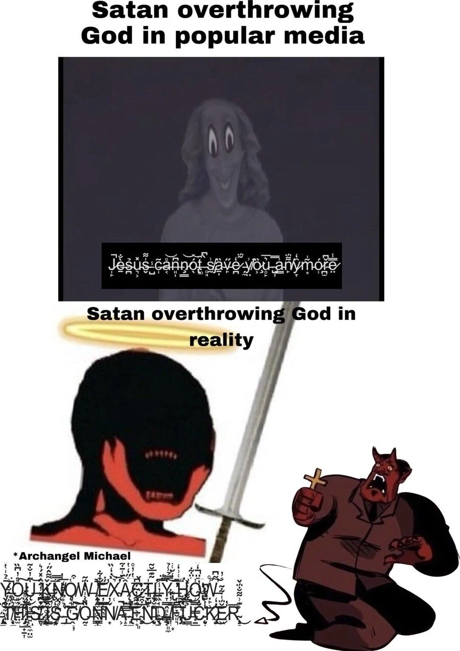 창작물에서 사탄이 신에게 쿠데타 VS 성경에서 사탄이 신에게 쿠데타_1.webp