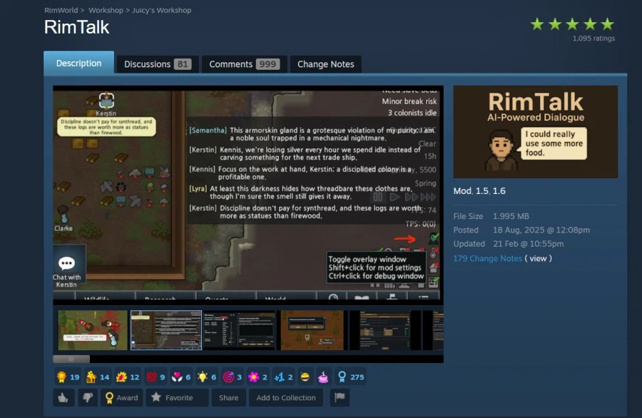 림월드 토크 AI 모드 이거 쩌내_1.webp