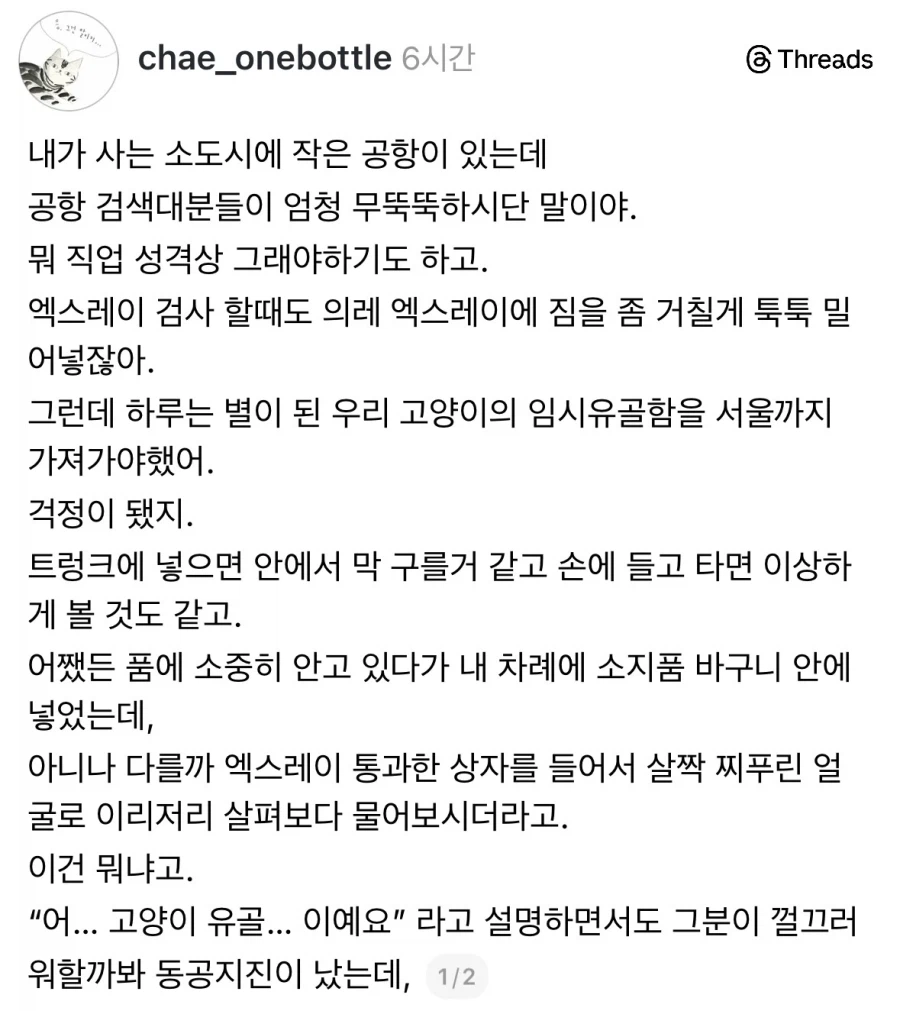무뚝뚝한 공항검색대 직원 표정이 조심스러워진 순간.jpg_1.webp