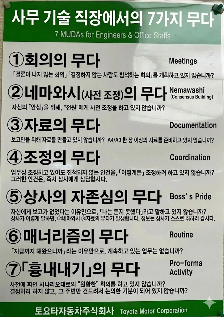 도요타에서 경계하는 7가지 무다(낭비)_1.webp