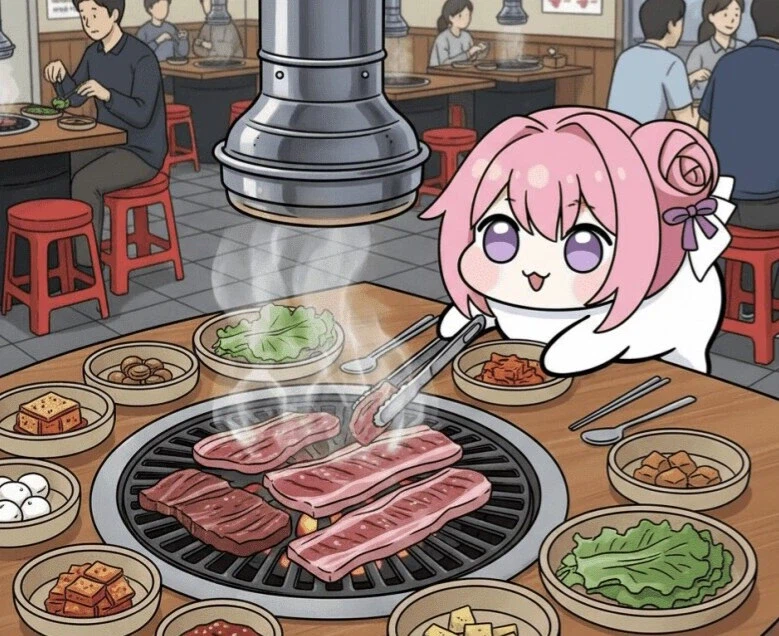 고기 구워 먹는 도로롱_1.webp