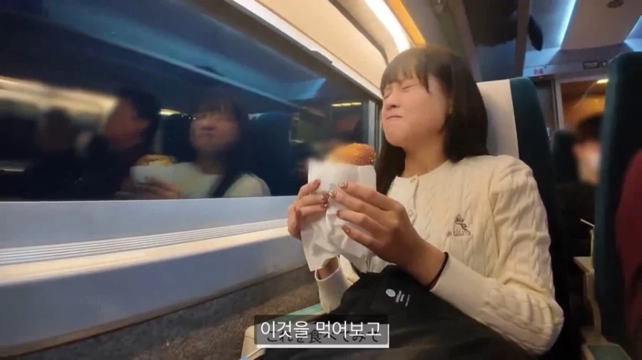 KTX에서 한국빵 먹어보는 일본녀 반응_8.webp