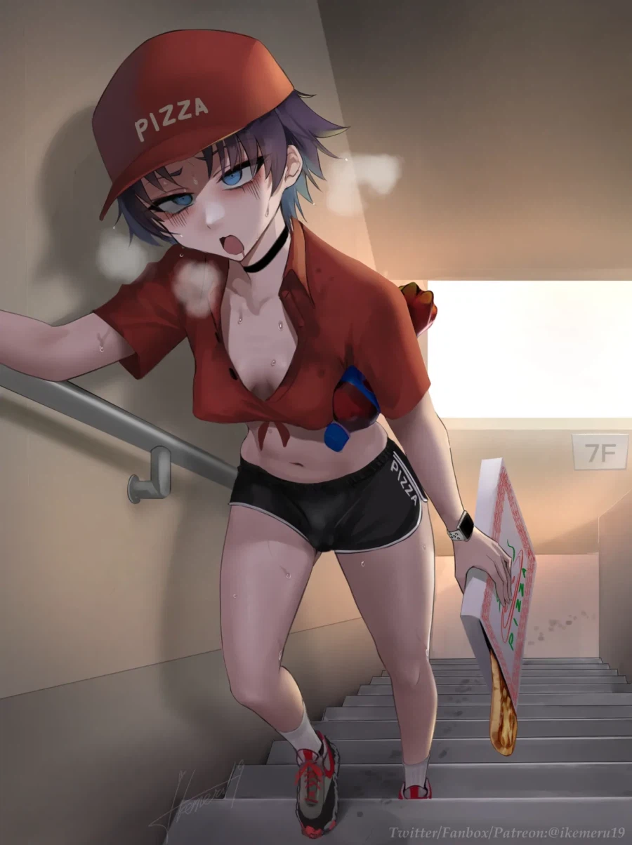 계단을 오르며 피자배달 하는 누나_1.webp