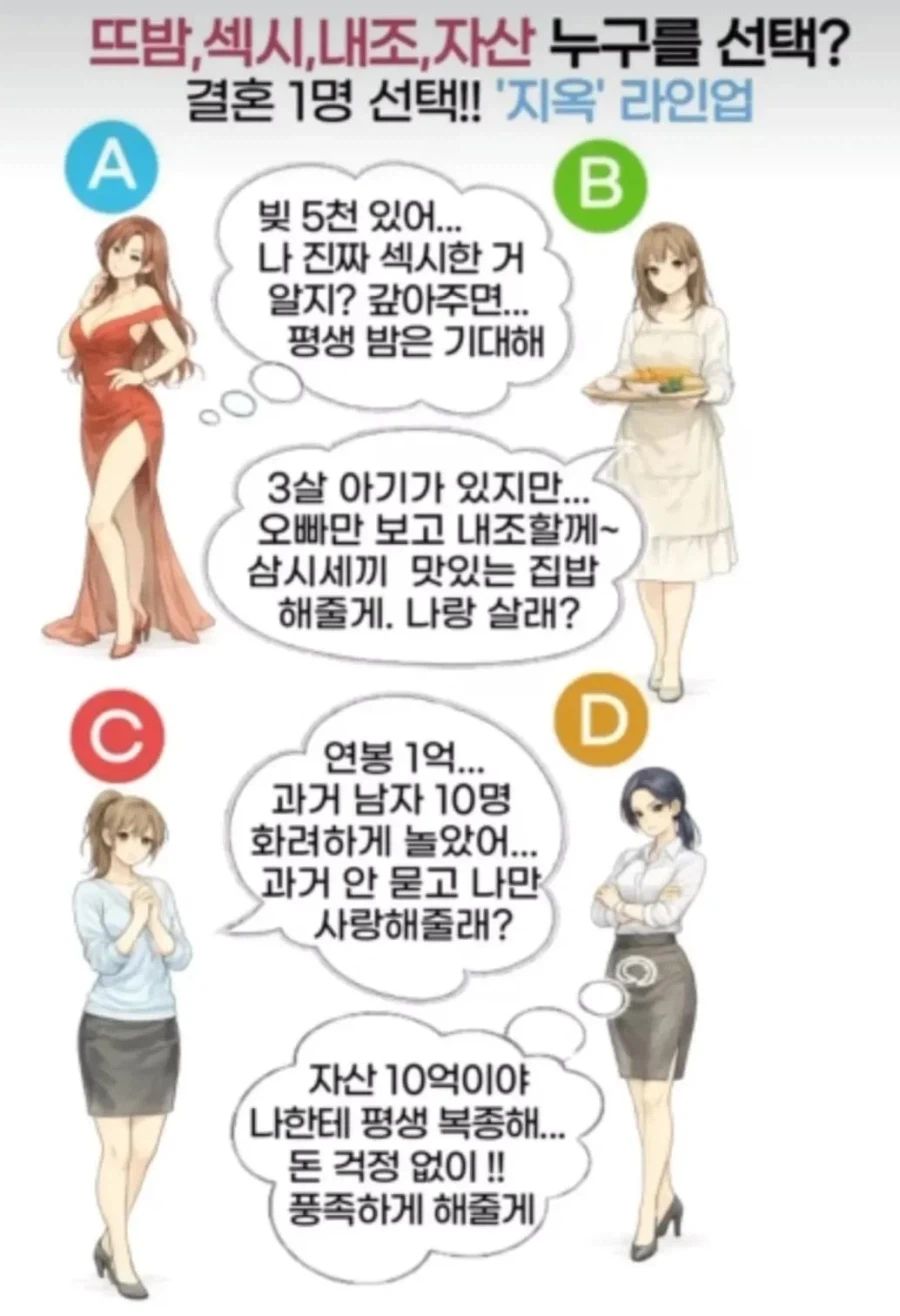 한 명과 무조건 결혼해야하는 아내 선택존.jpg_1.webp