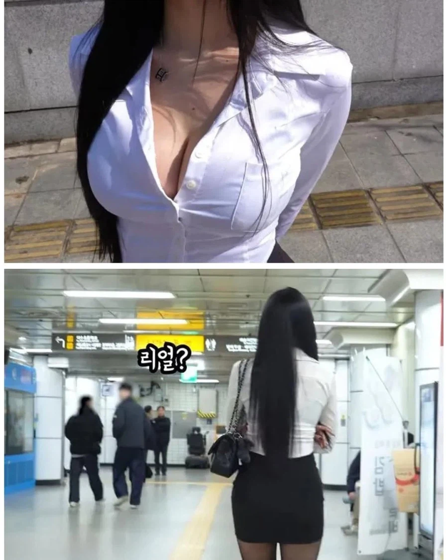 사람들이 얼마나 쳐다보는지 실험한 여성_1.webp