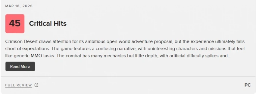 붉은사막) 붉은사막 45점 줬다는사람이 스타필드 92점 줬다는건 와전임_1.webp