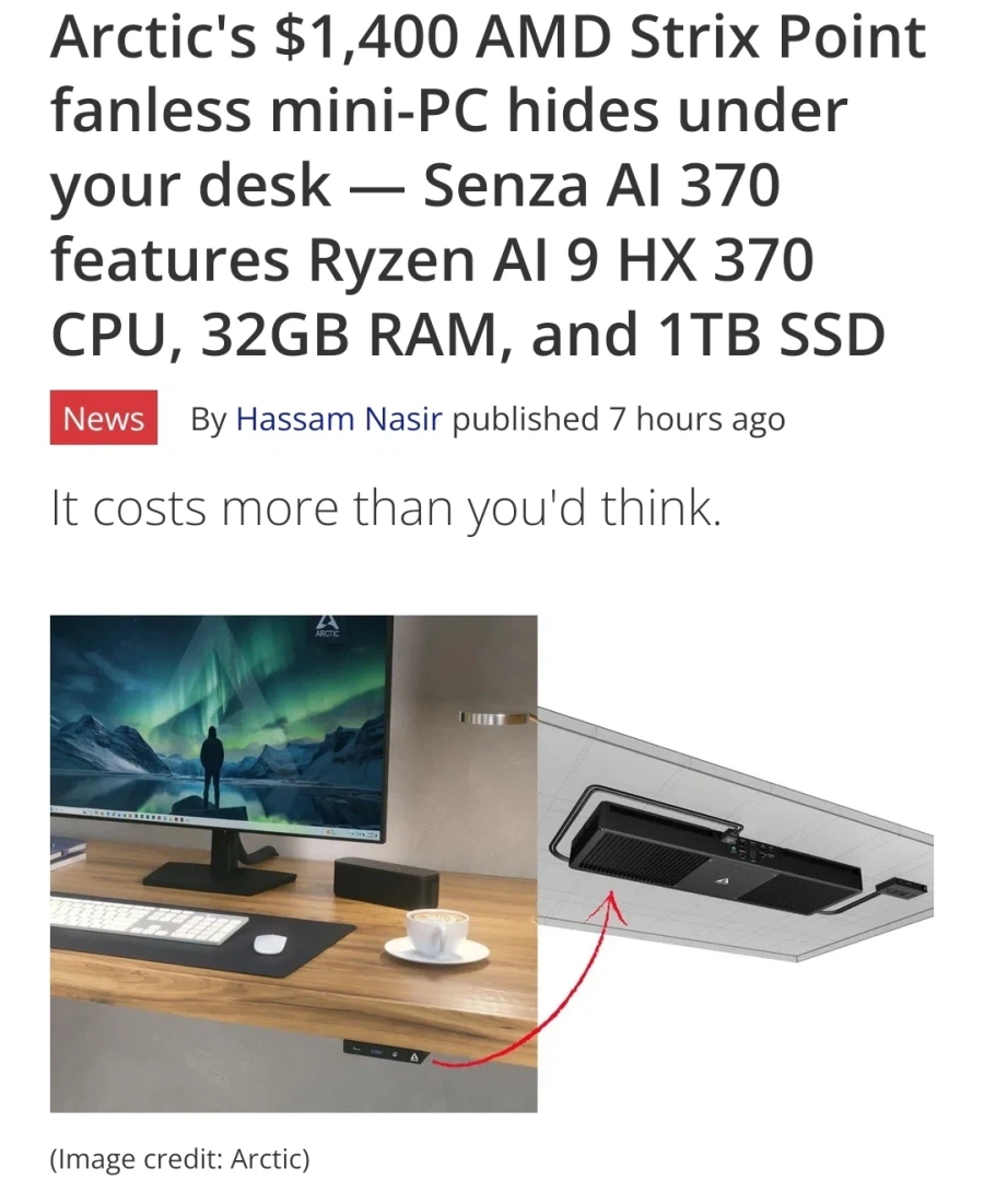 책상 아래 부착가능한 팬리스 미니PC 출시_1.webp
