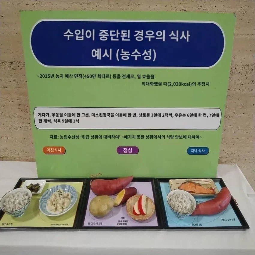 일본 농수산성에서 발표한 수입금지 되었을때 식단예시_1.webp