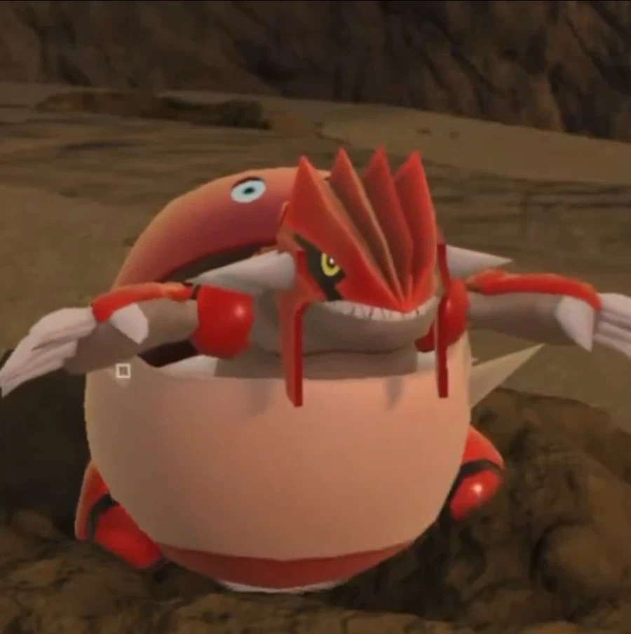 포켓몬. 거대한 강철지렁이한테 먹히는 중인 그란돈_1.webp