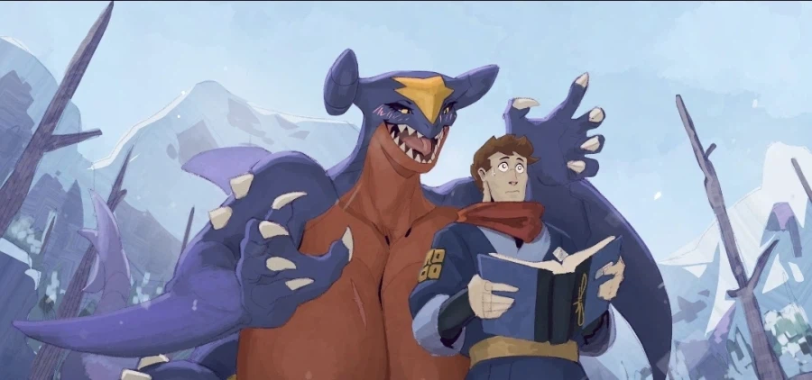 사이 좋아보이는 한카리아스와 트레이너_1.webp