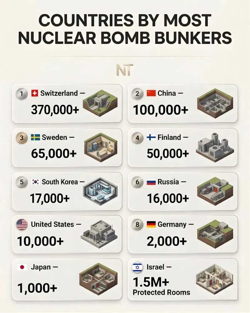 핵공격 대피 벙커 보유수 많은 국가 순위_1.webp