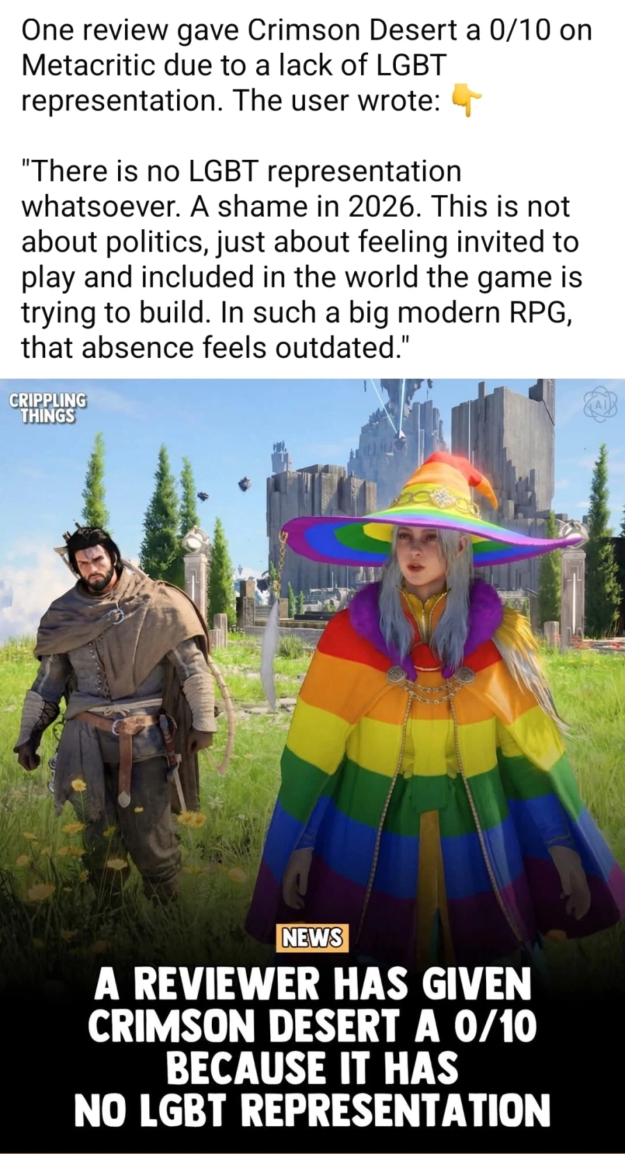 붉은사막)게임 점수 0점 준 서양 리뷰어_1.webp