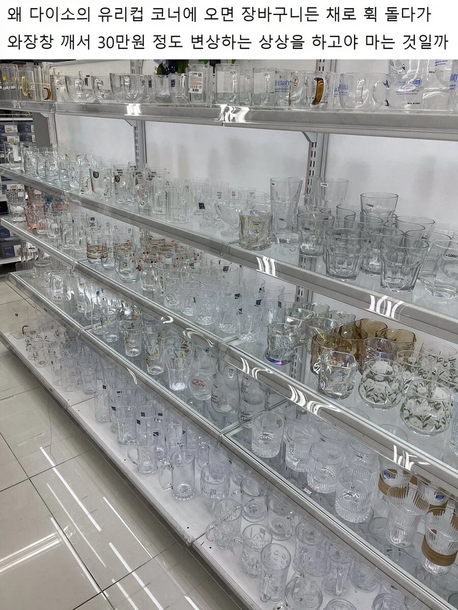 다이소 유리컵 코너 지나갈 때 든다는 생각_1.webp