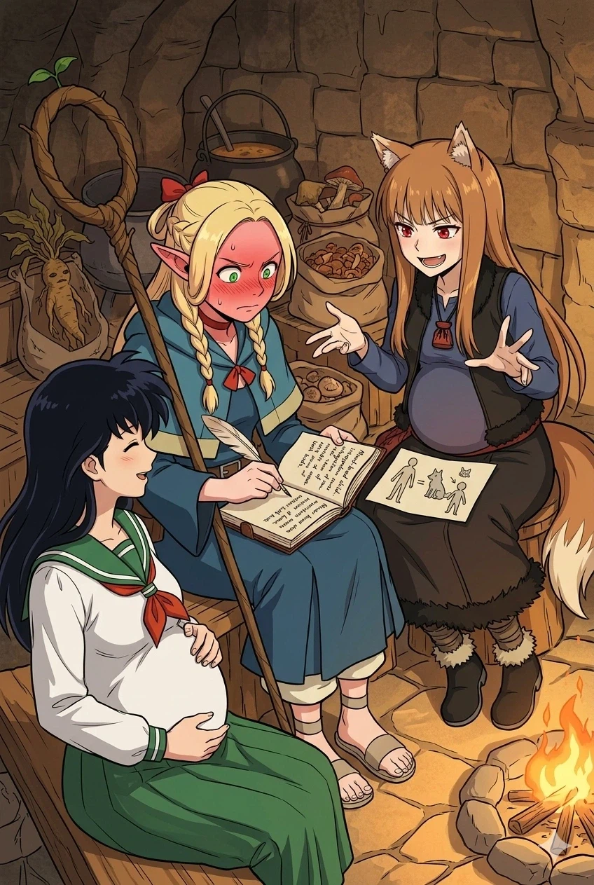 던전밥) 노새도 임신할 수 있다 특강 듣는 마르실.ai_1.webp