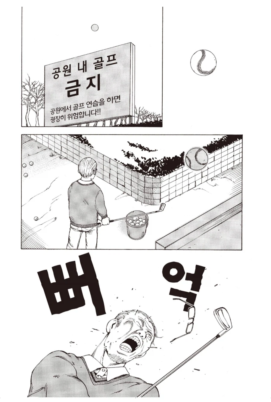 공원에서 골프 치지 말라는 이유가 있음_1.webp