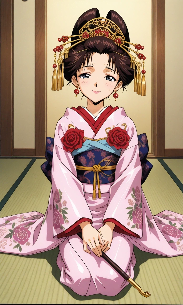 AI) 기생이 입는 기모노를 입고 여장한 에반게리온의 이카리 신지_1.webp