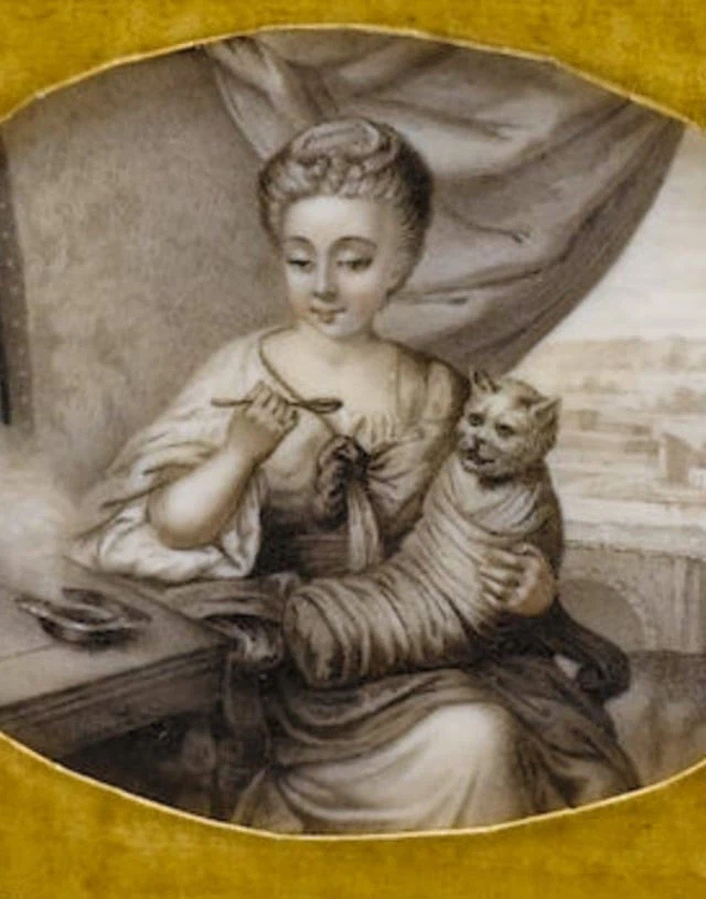 고양이 밥먹이는 중세그림._6.webp