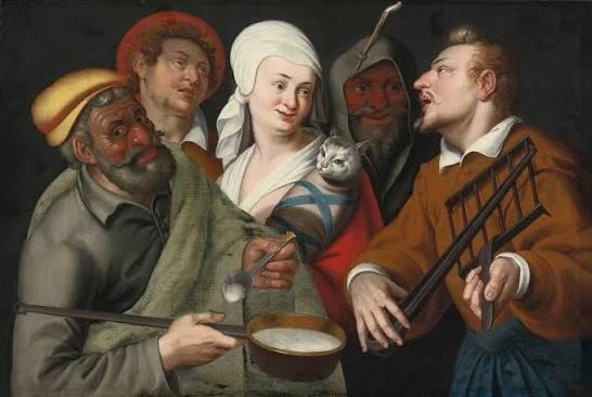 고양이 밥먹이는 중세그림._5.webp