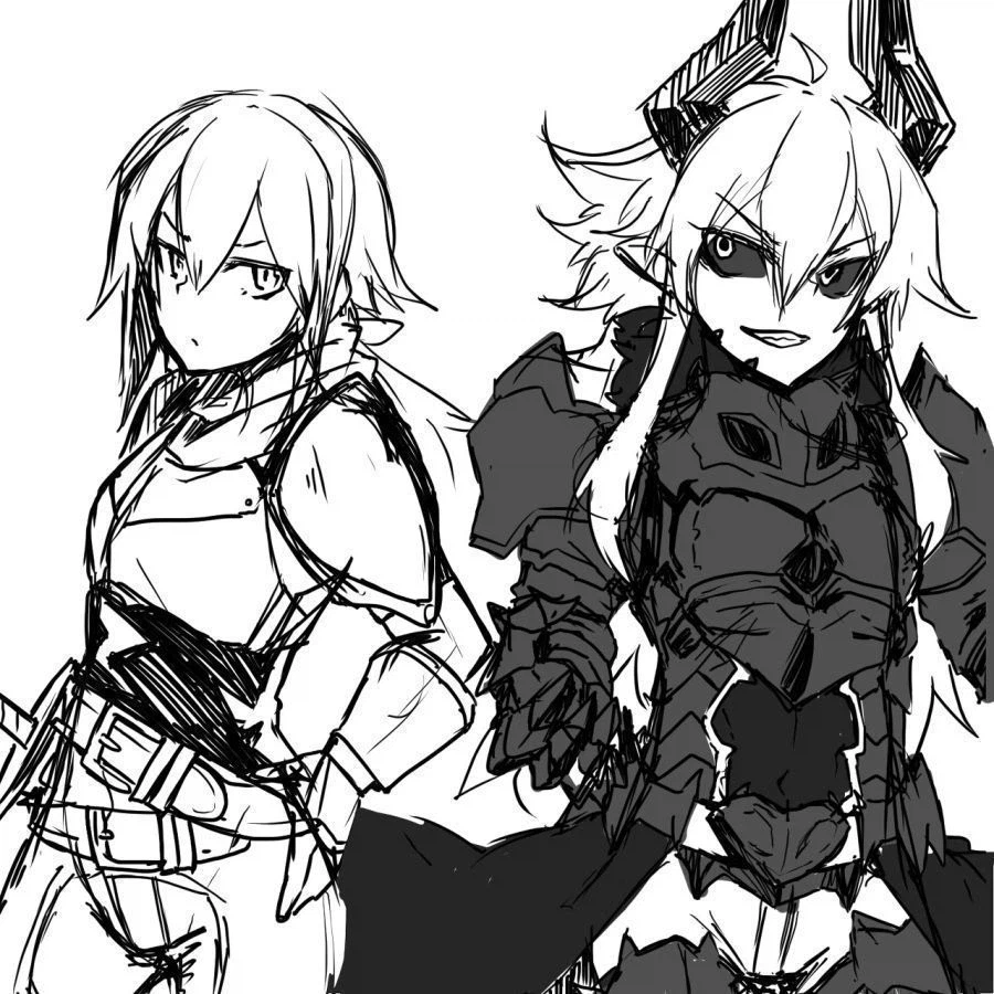 선대의 장비를 착용한 용사와 마왕_6.webp