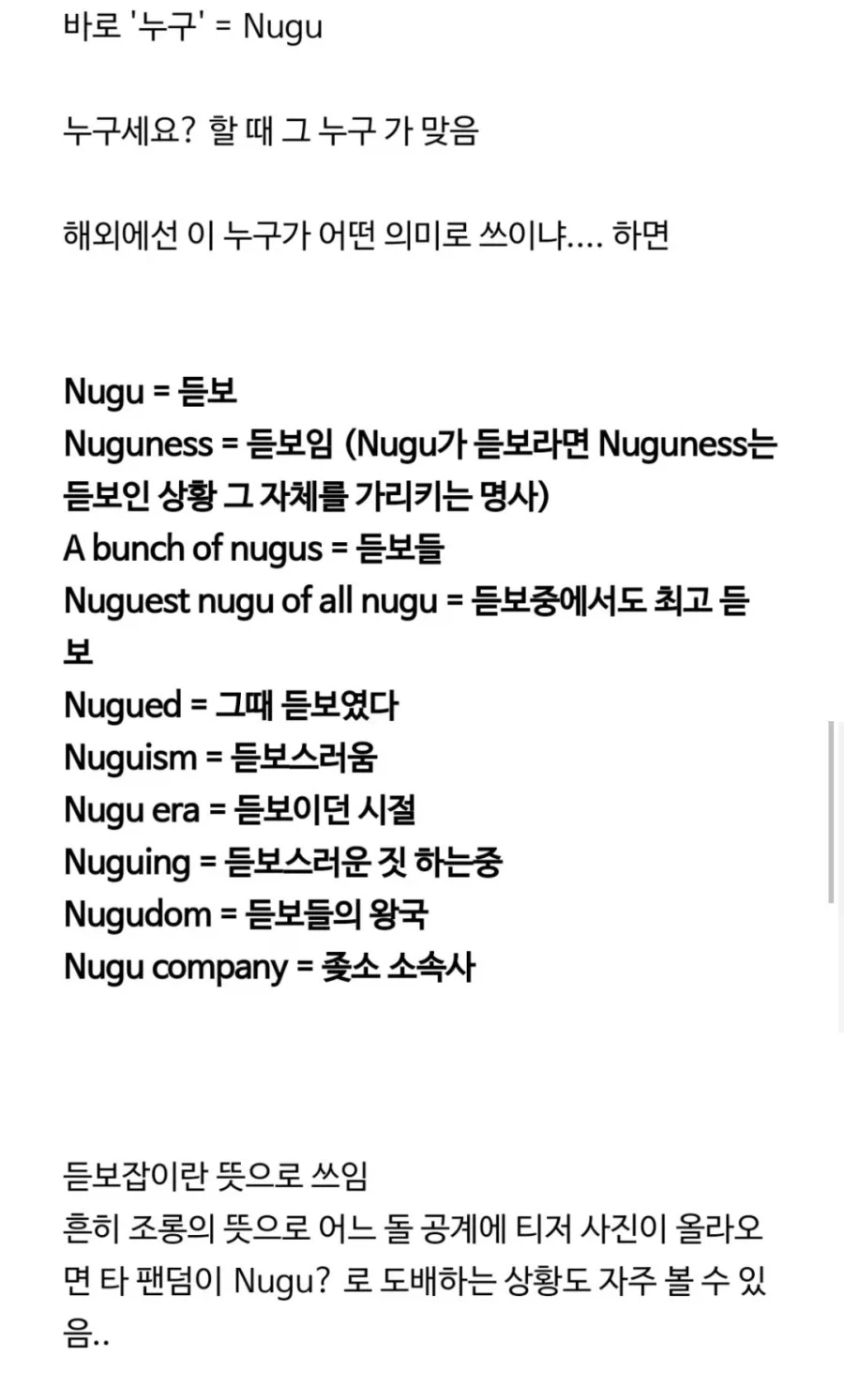 해외 KPOP 팬들이 사용한다는 단어