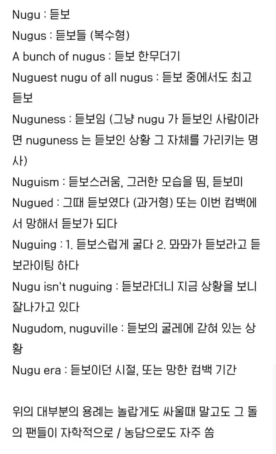 해외 KPOP 팬들이 사용한다는 단어