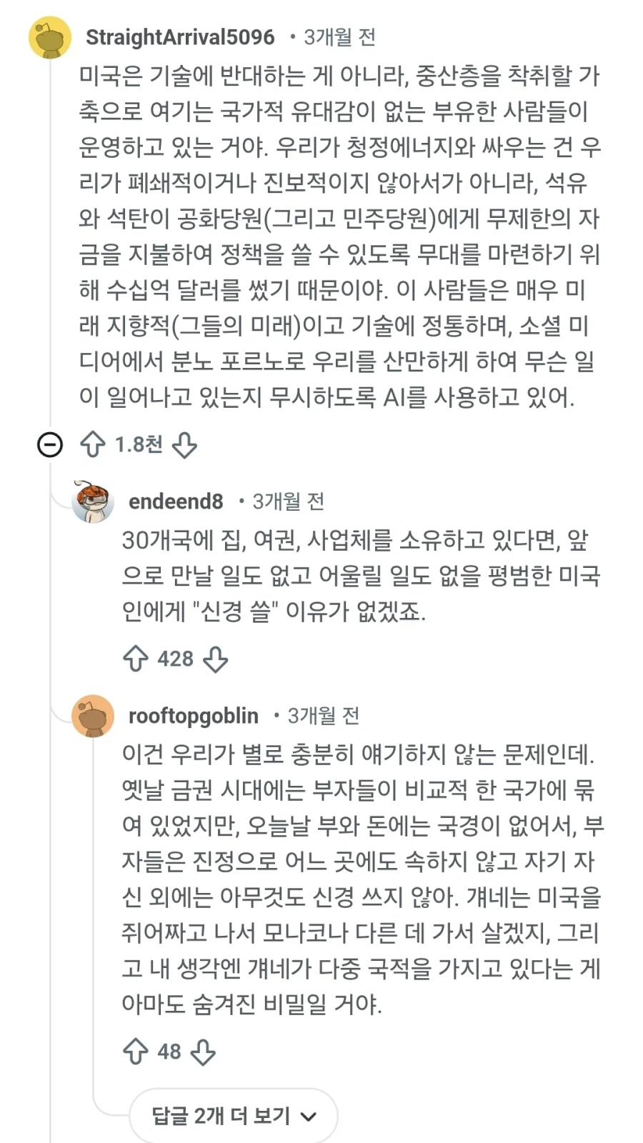 레딧 미국인들
