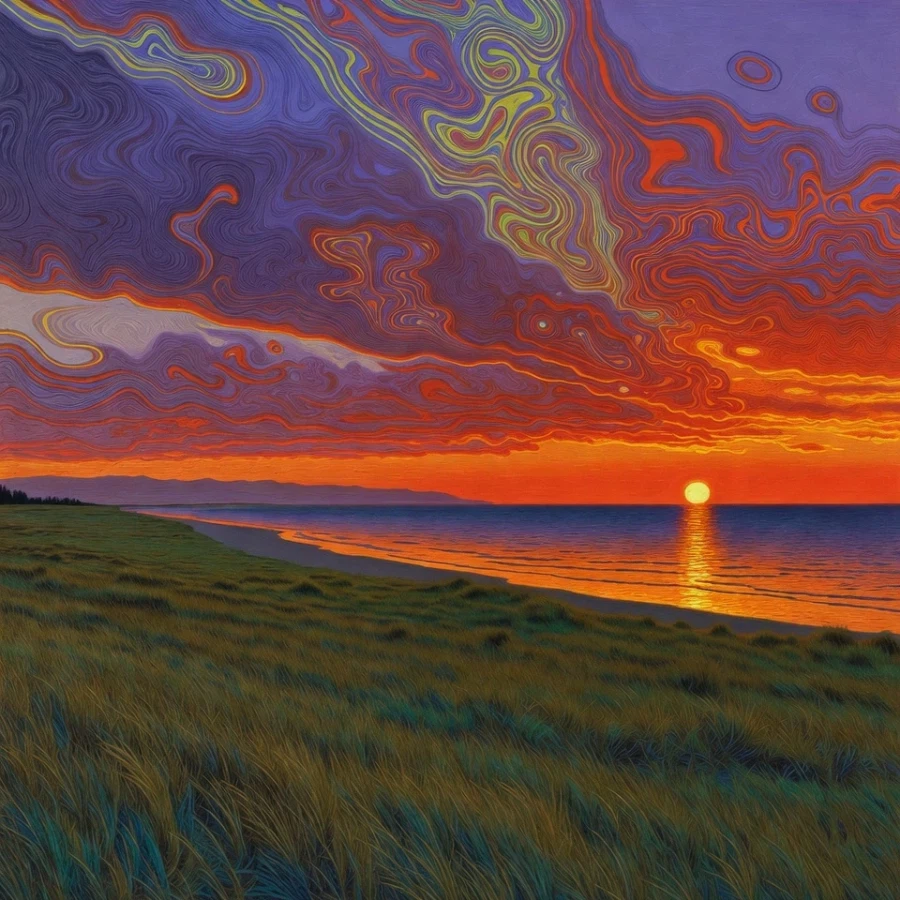 쓸쓸한 노을 풍경(AI)_1.webp