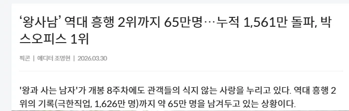 왕과사는남자 역대 흥행2위까지 얼마 안남았다.JPG_1.webp