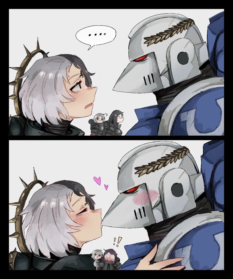 워해머 수녀님과 스페이스마린이 연애하는 팬아트들.JPG_1.webp