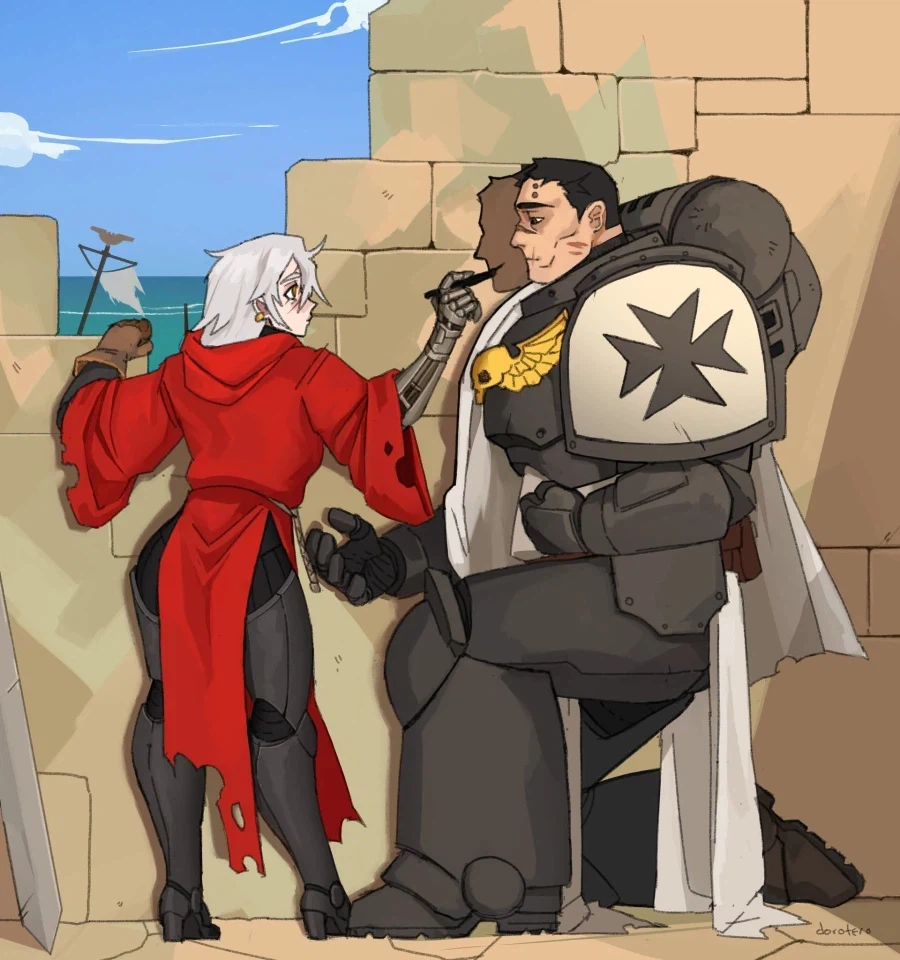 워해머 수녀님과 스페이스마린이 연애하는 팬아트들.JPG_6.webp