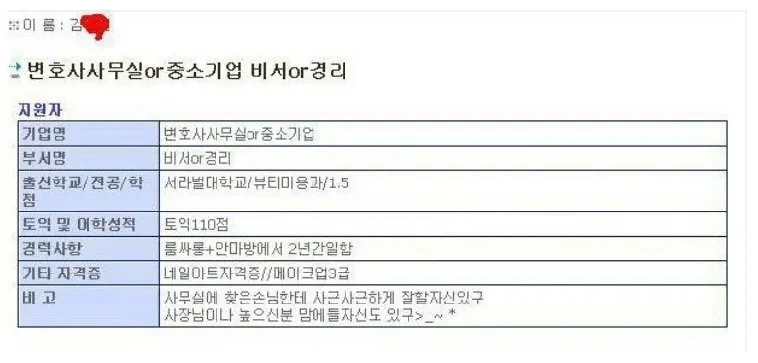 ㅈ소기업 경리 이력서 레전드 甲.jpg_1.webp