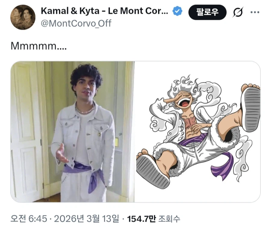 수상할 정도로 어울린다고 하는 원피스 루피 배우.jpg_1.webp